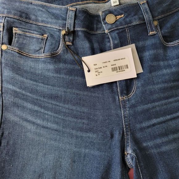 PAIGE Radko Blue Verdugo Ankle Skinny High Rise Jeans Size 30 with defects - Picture 7 of 13